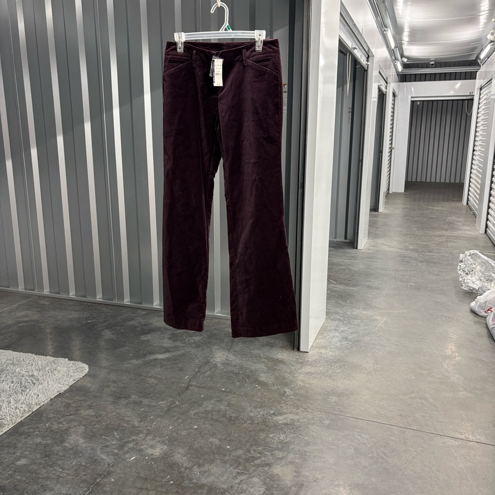 NWT New York & Company Velour Velvet Pants - Rich Plum Women’s 4 Cotton Spandex